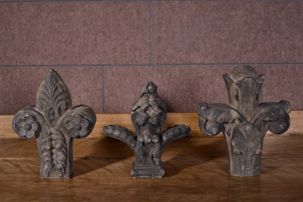 Set of Carved Antique Stone Finials.
