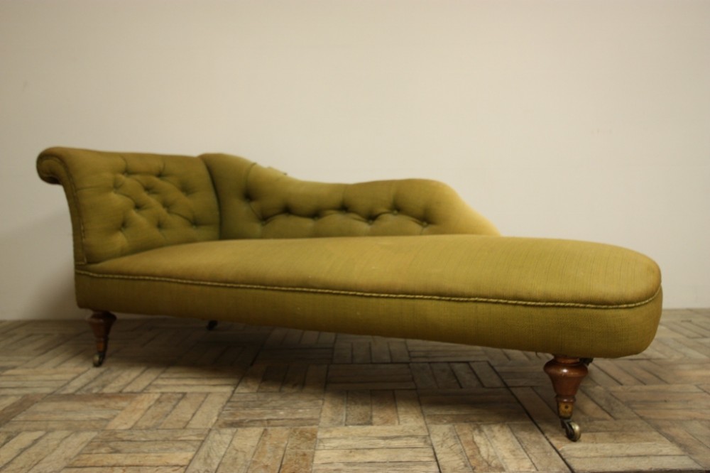 Quality English Antique Oak Chaise Longue.