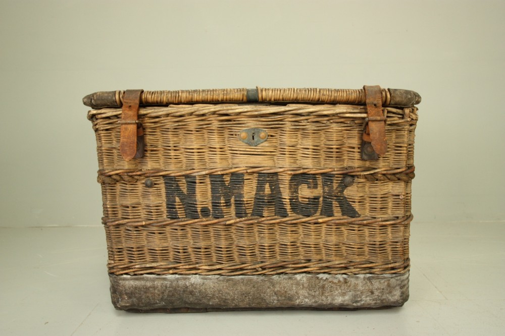 19th Century Antique Wicker Basket by White Brothers.