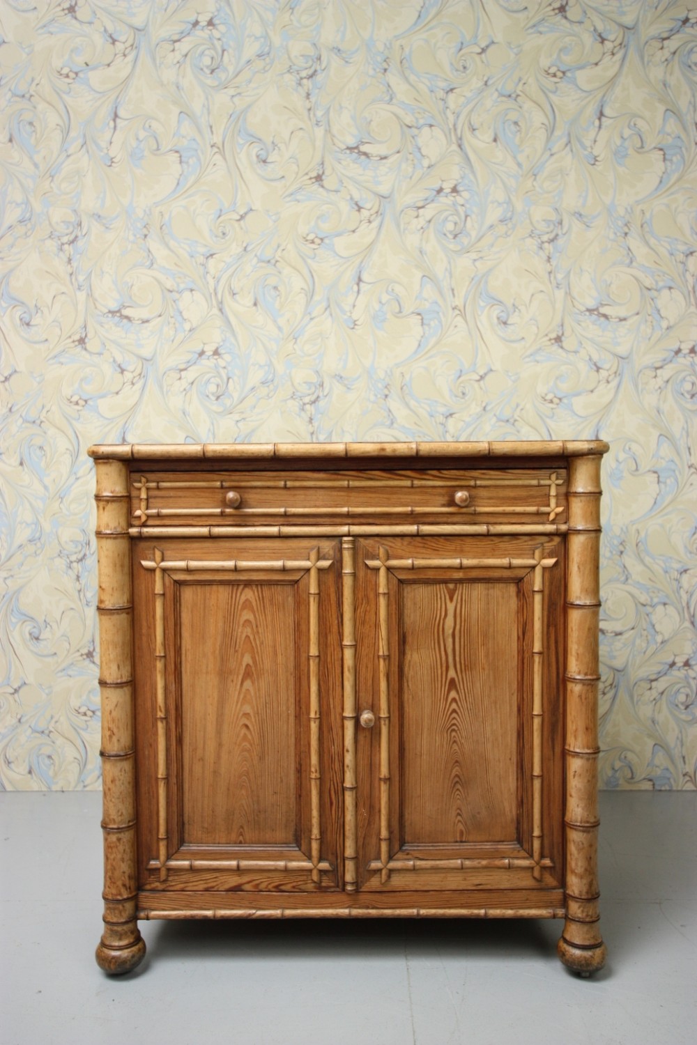 19th Century Faux Bamboo Antique Cupboard