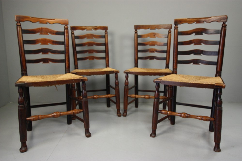 Set of Four 18th Century Antique Dales Dining Chairs.