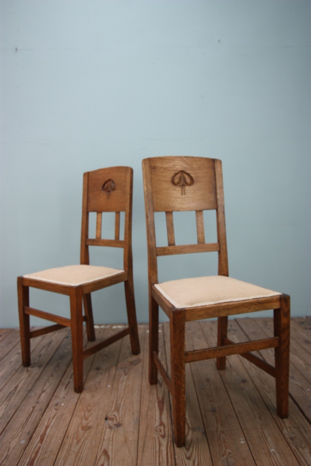 Pair of Antique Oak Chairs by William James Neatby.