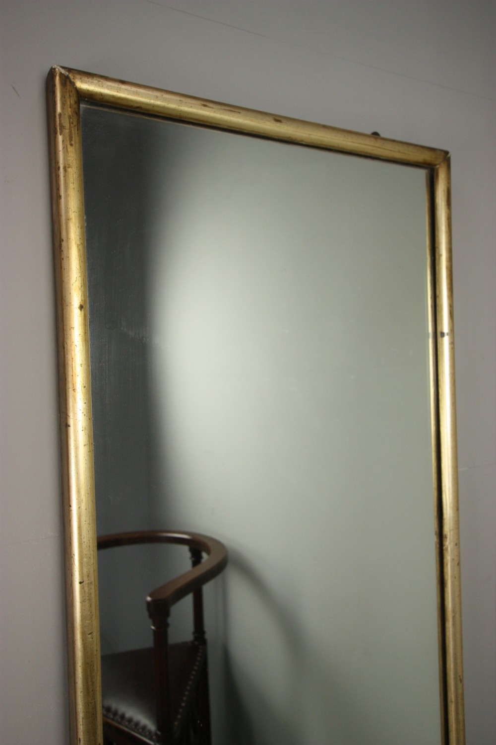 Beautiful English Antique Gilt Shop Fitting Mirror.