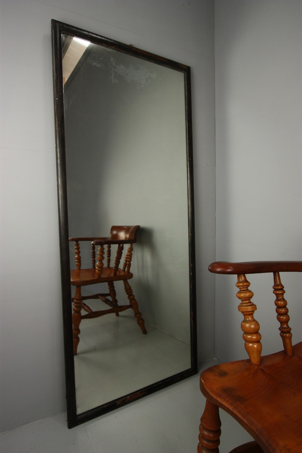 Tall 19th Century Antique Outfitters Mirror.