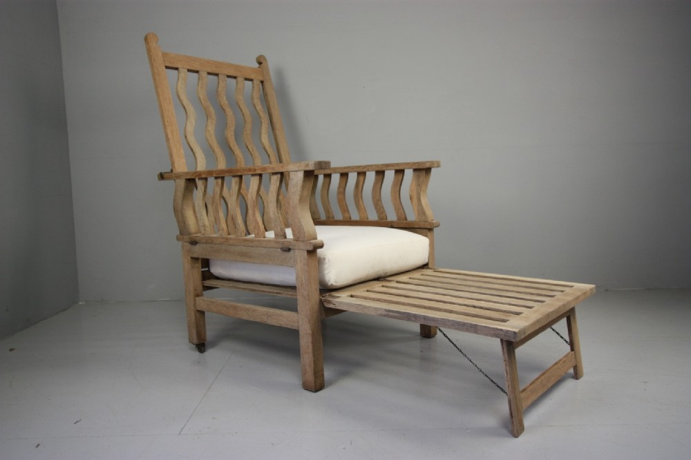 Edwardian Antique Oak Conservatory Armchair.