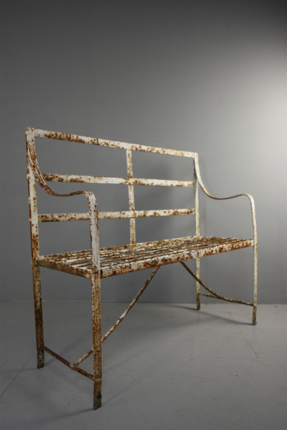 English Regency Antique Iron Garden Seat.