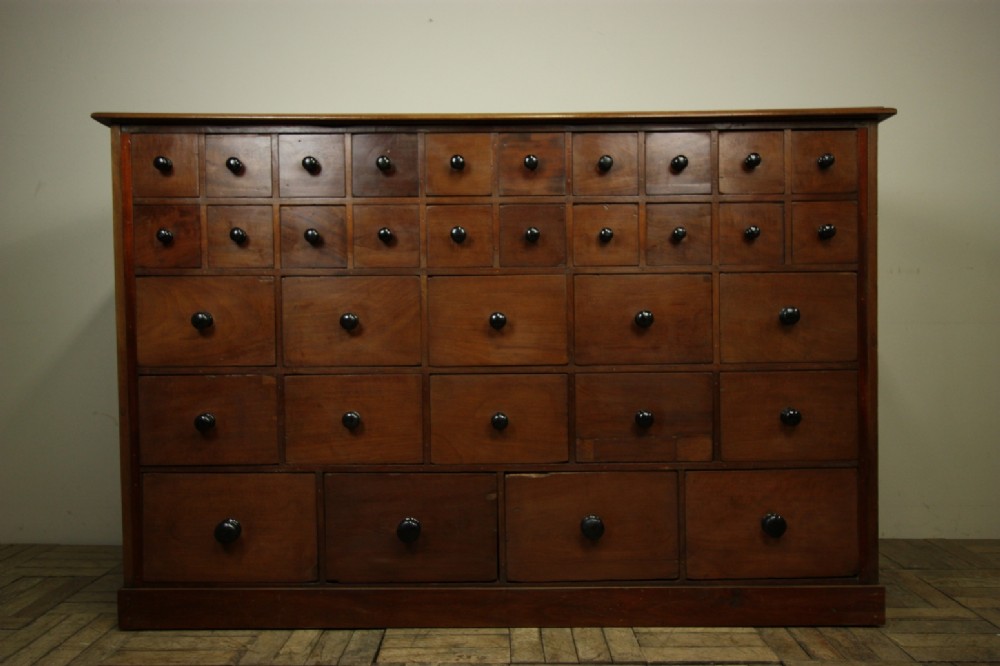Impressive Antique Mahogany Apothecary Bank of Drawers.