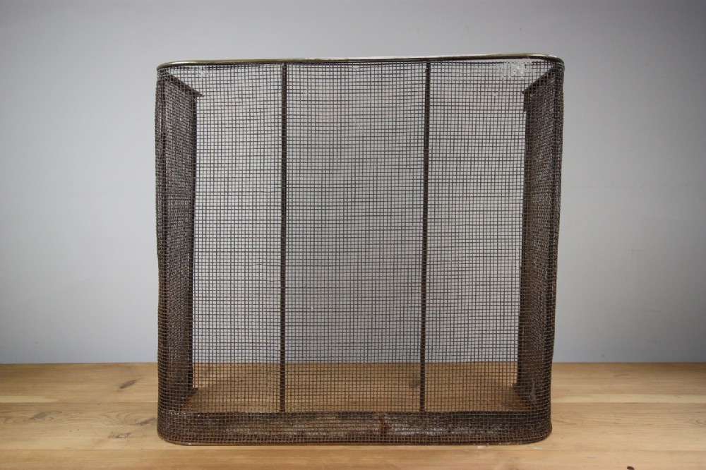 19th Century Antique Brass Topped Fire Guard.