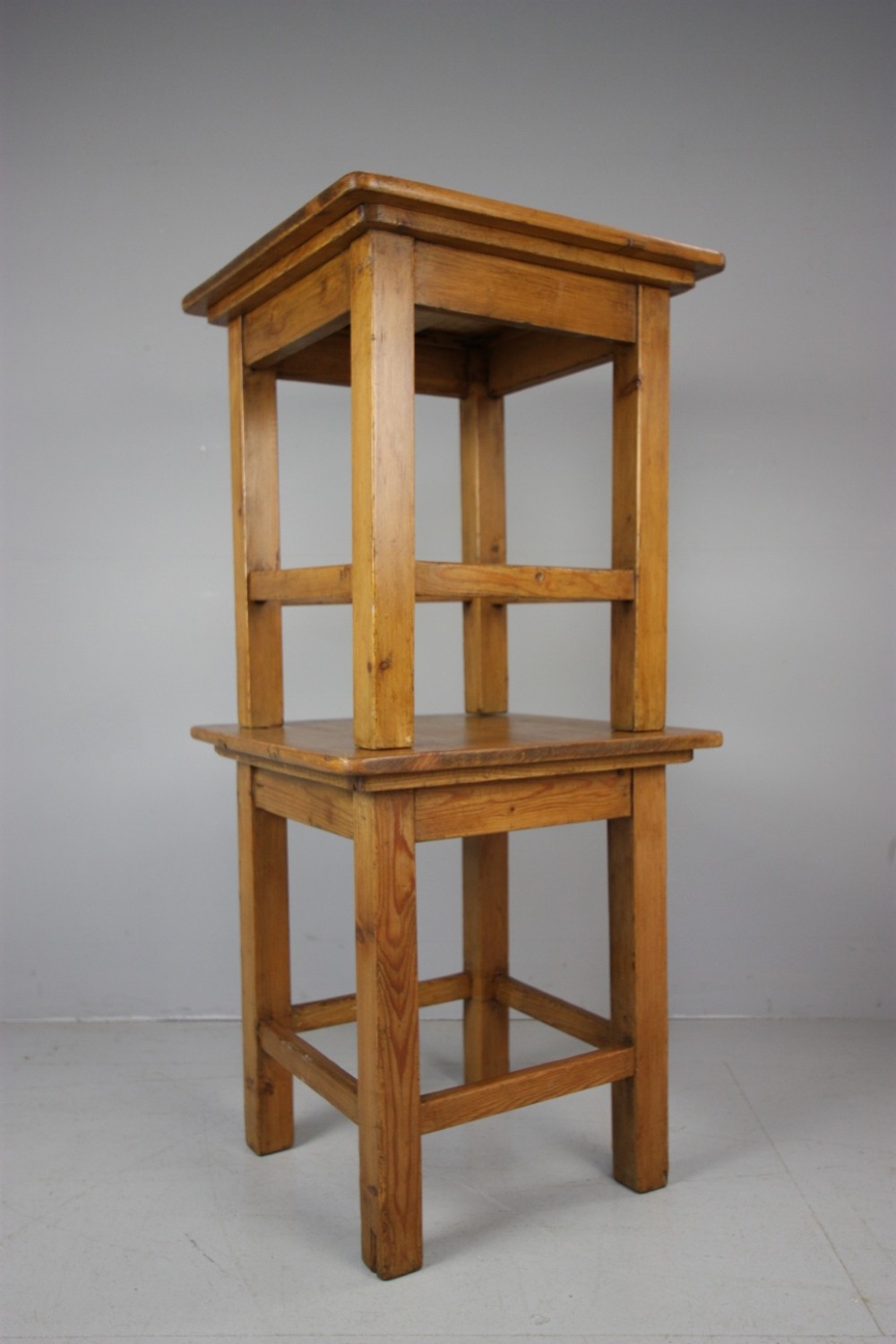 Pair of 1920's Low Pine Side Tables.