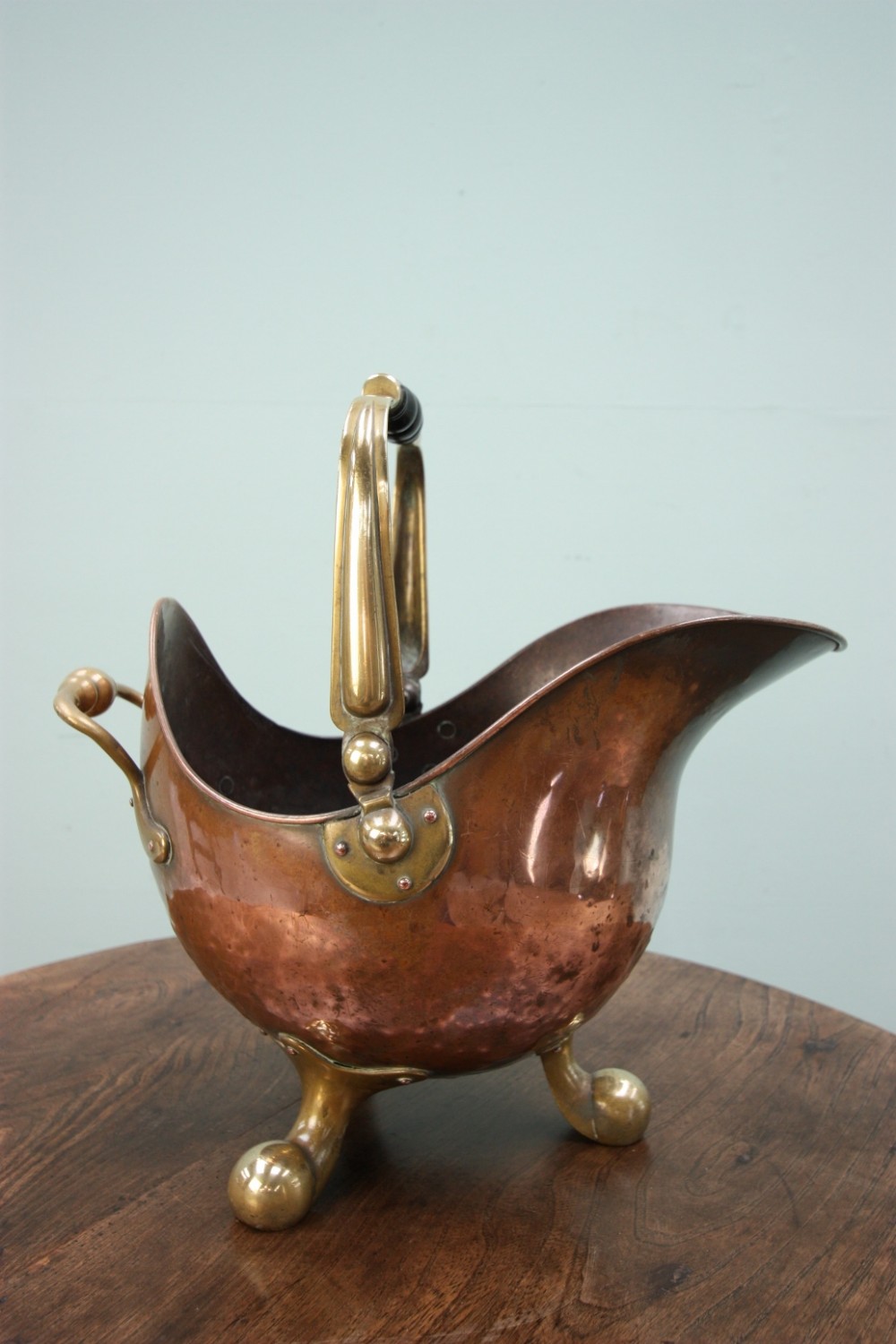 English Antique Copper Coal Scuttle.