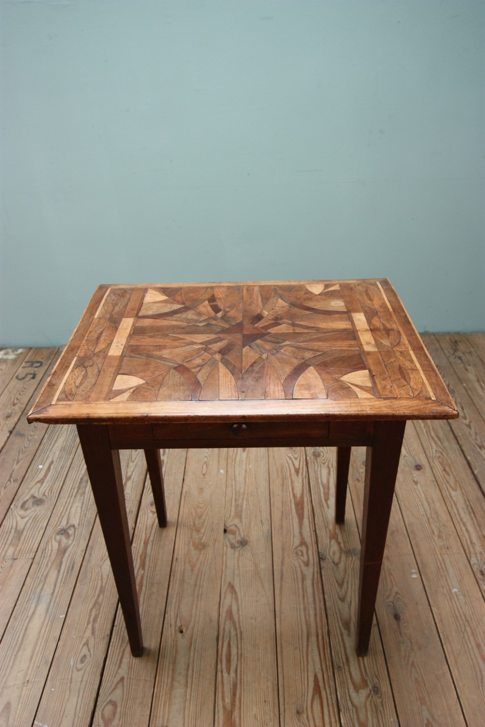 19th Century Antique Marquetry Top Side Table.