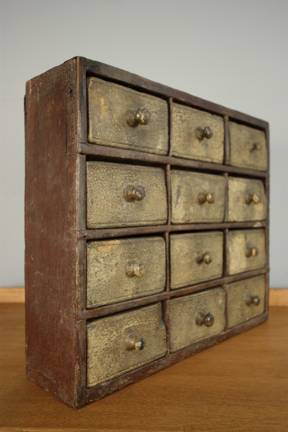 Georgian Antique Seed Chest in Wonderful Paint.
