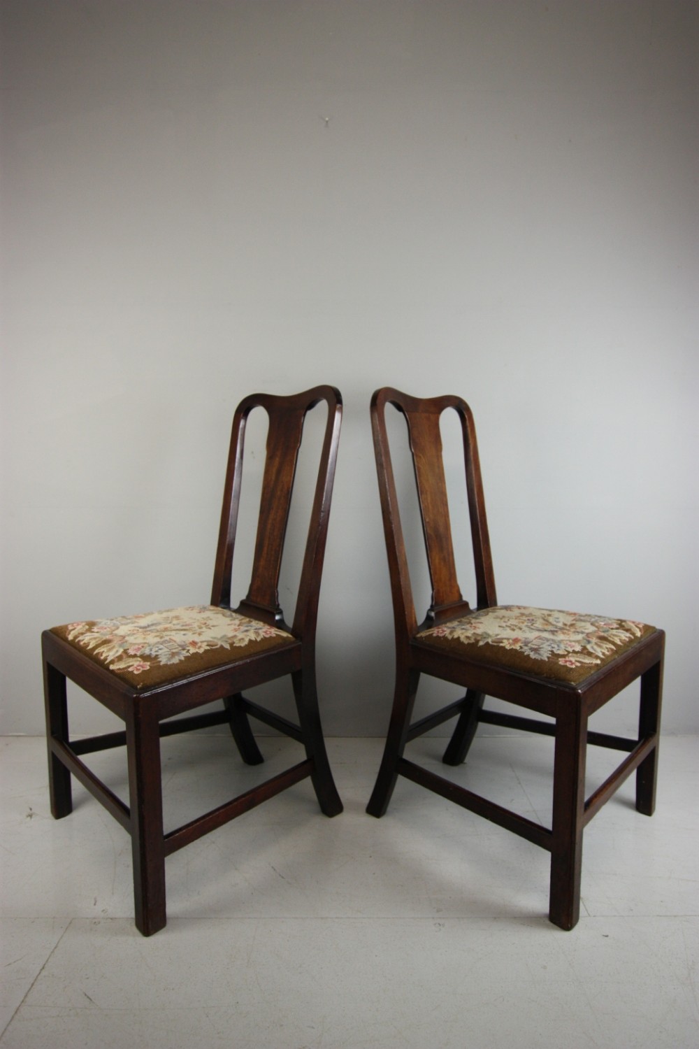 Pair of English 18th Century Antique Walnut Chairs.