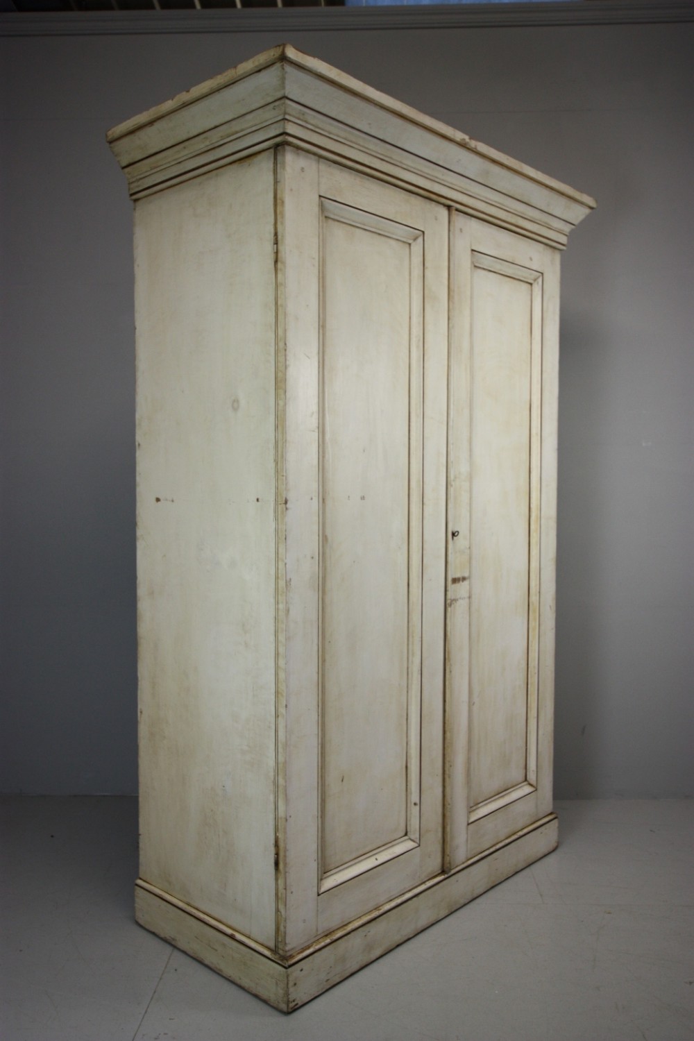 English Antique Pine Cupboard in Original Paint.