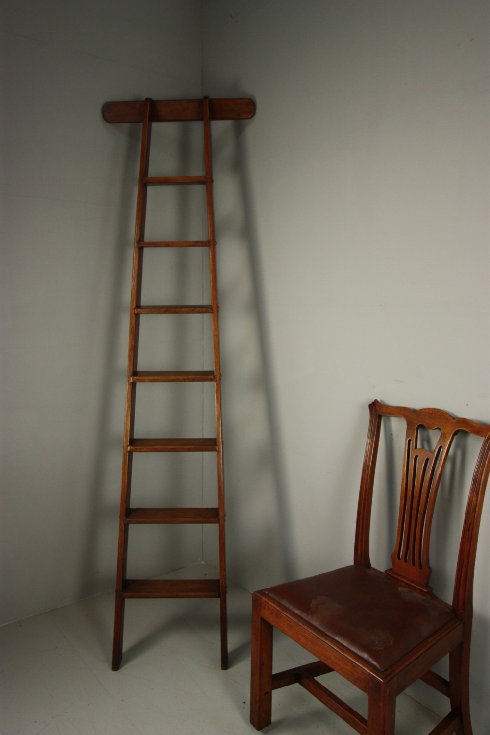 Antique Oak Library Ladders.