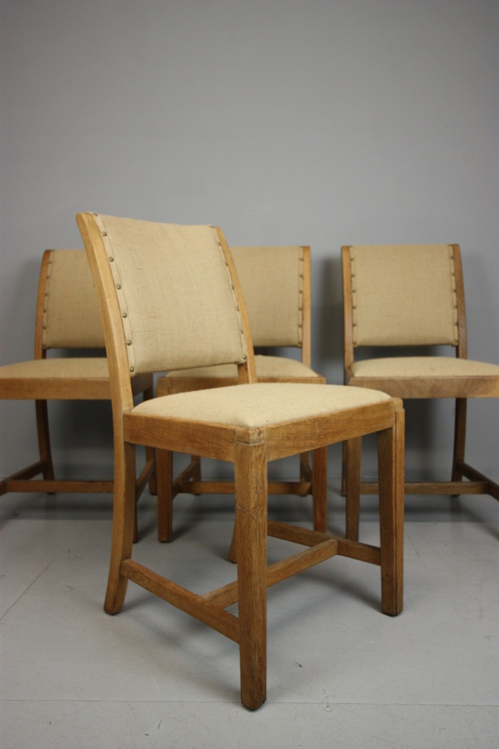 Set of Four 1930's Heals Oak Dining Chairs.