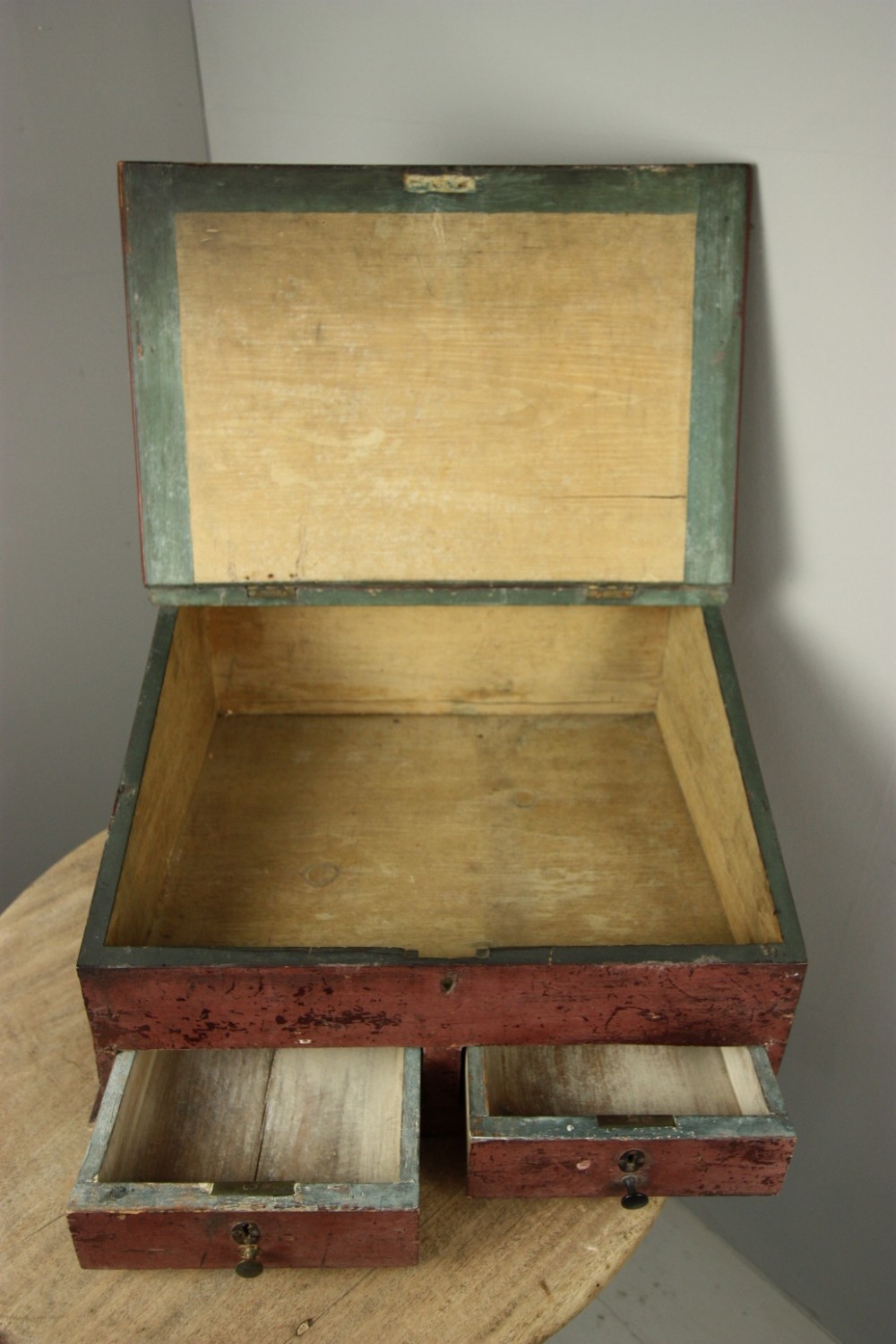 Georgian Antique Writing Slope in Period Paint.
