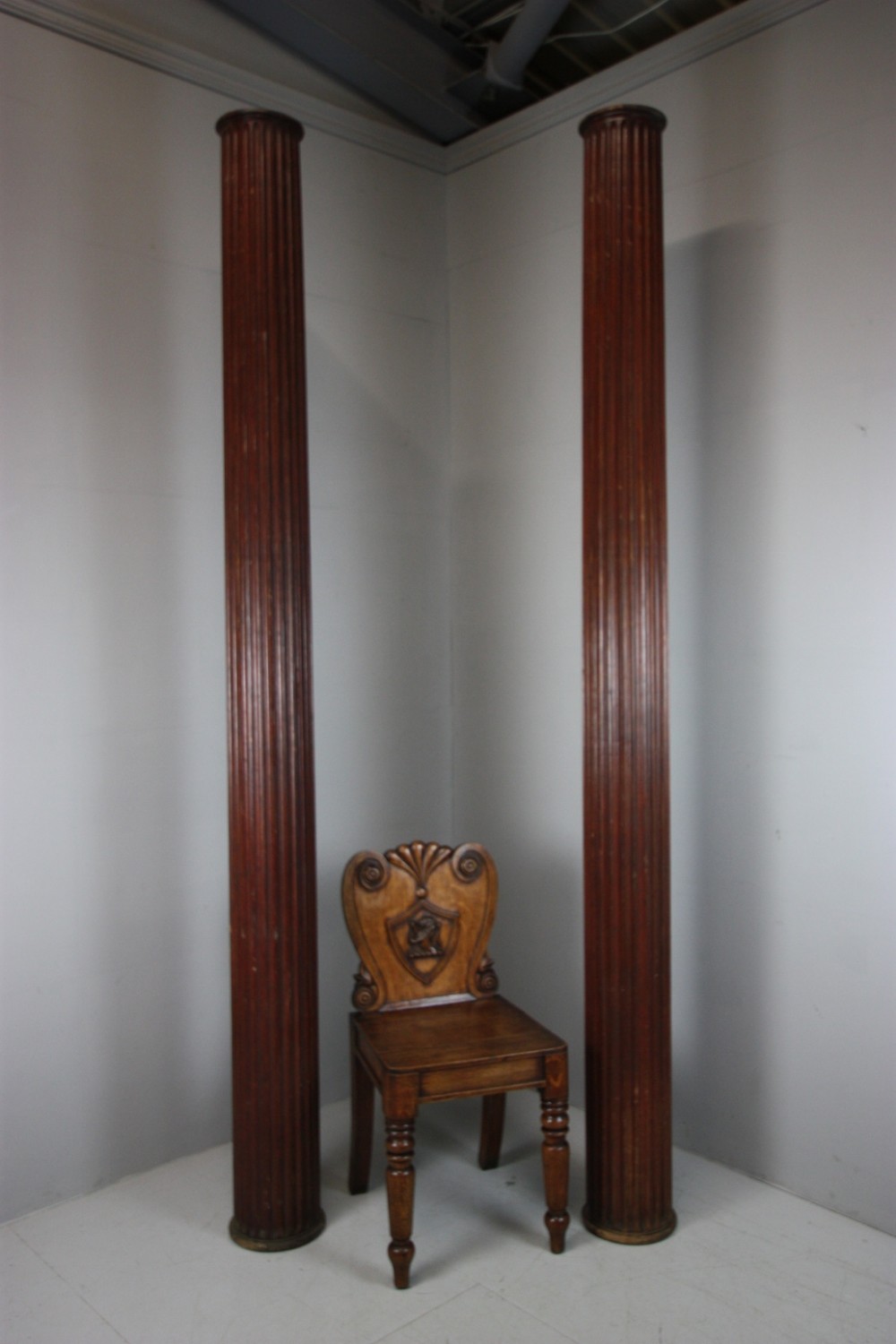 Pair of Tall English 19th Century Antique Reeded Columns. 