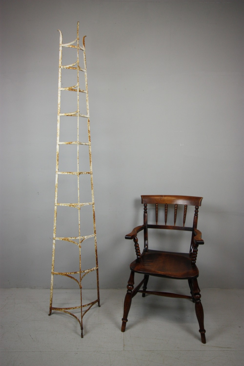 Tall Edwardian Antique Wrought Iron Pan Stand. 