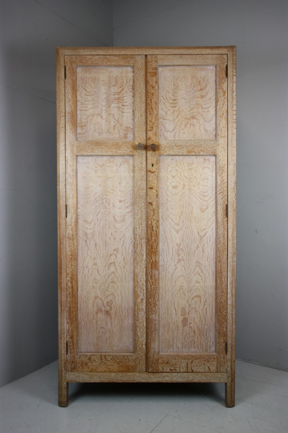 1920's Heals Oak Double Wardrobe.