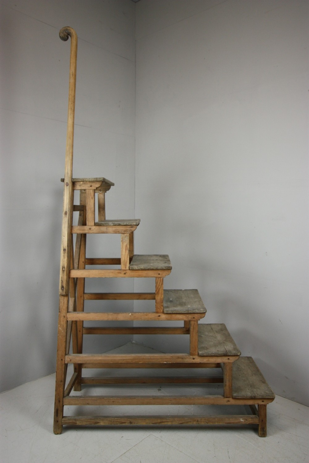English 19th Century Antique Pine Library Steps.