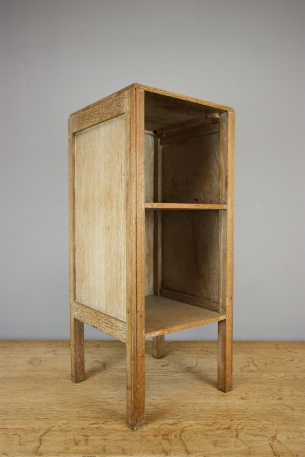1930's Heals Oak Open Bedside Table.