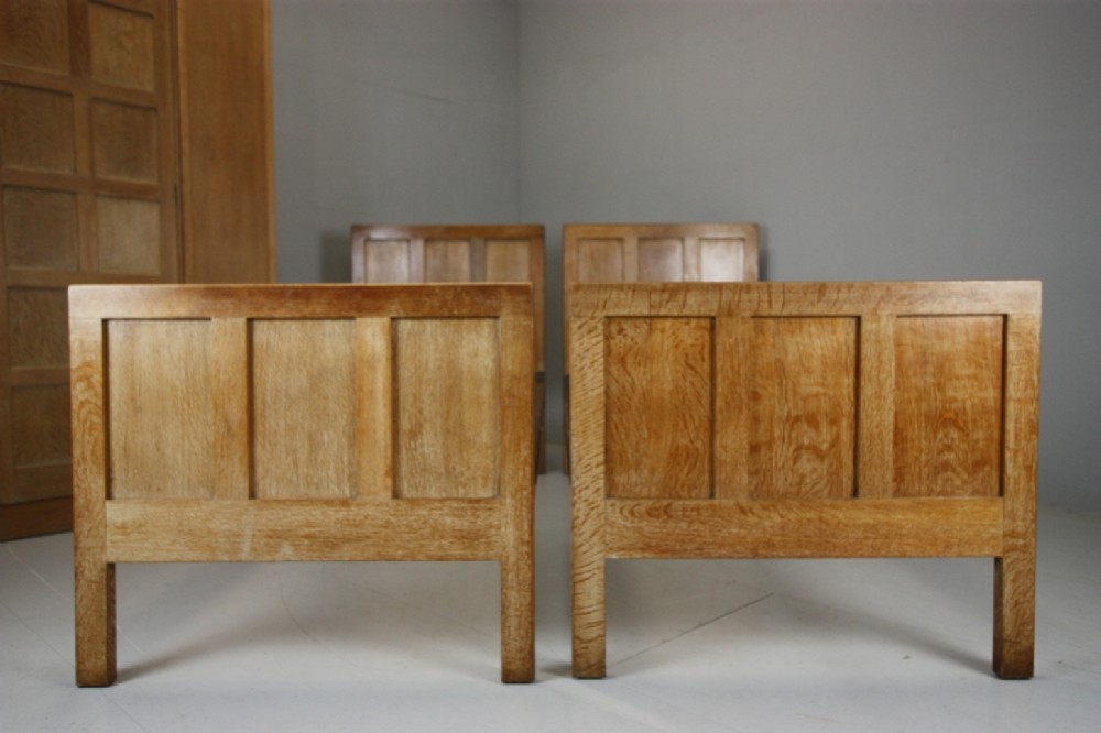 Pair of Heals Antique Oak Single Beds. 