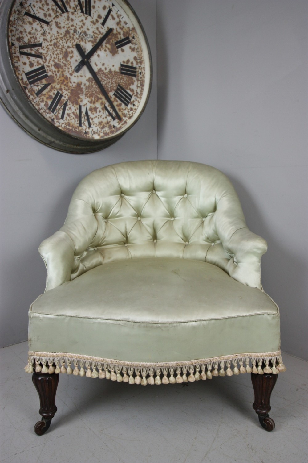 Quality English Antique Upholstered Armchair. 
