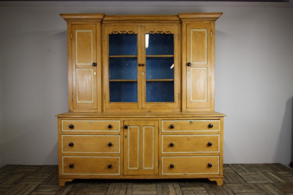 Antique Pine Dresser In Original Paint Finish.