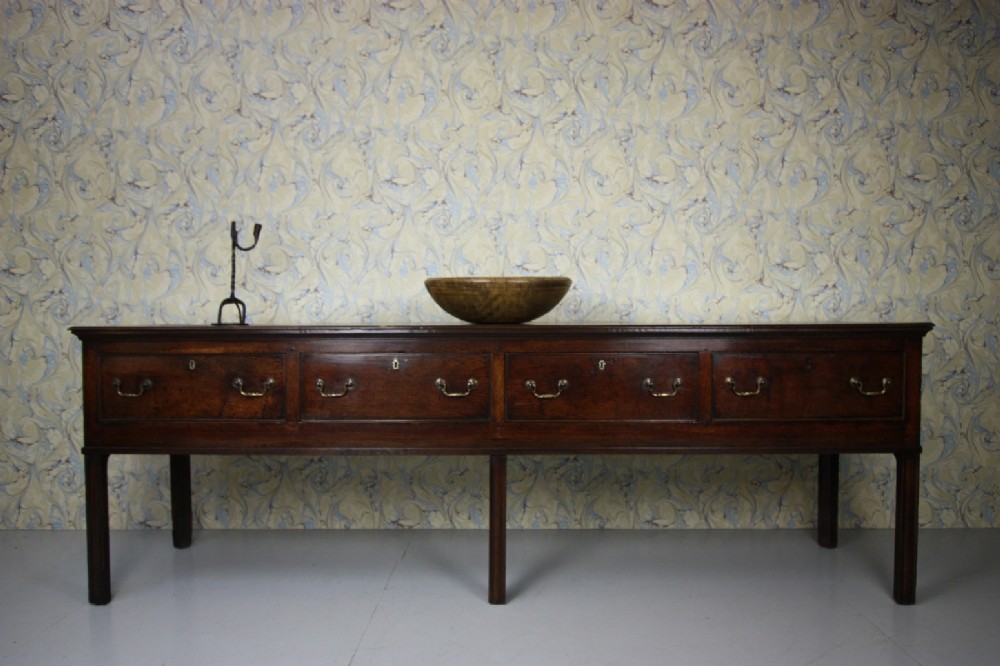 Long 18th Century English Antique Oak Dresser.