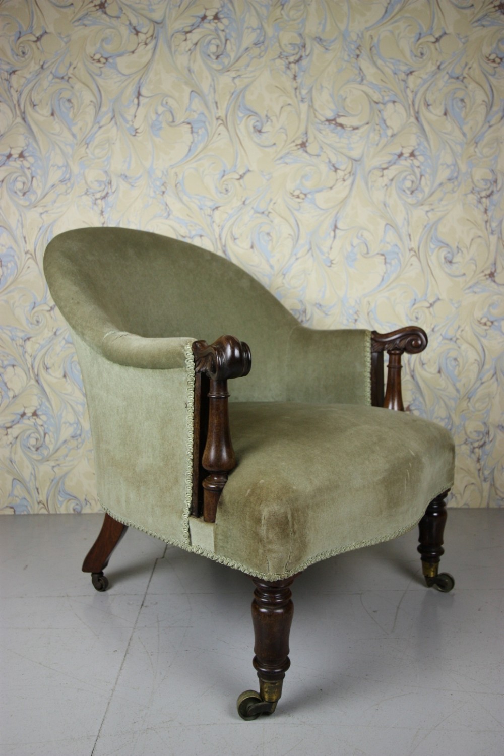 William IV Antique Upholstered Armchair.