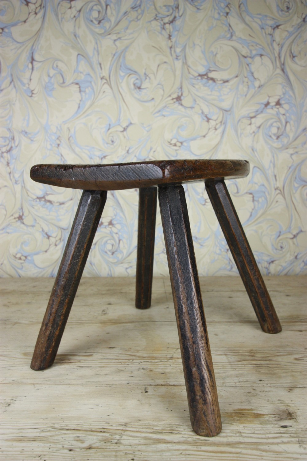 Georgian Antique Elm Stool.