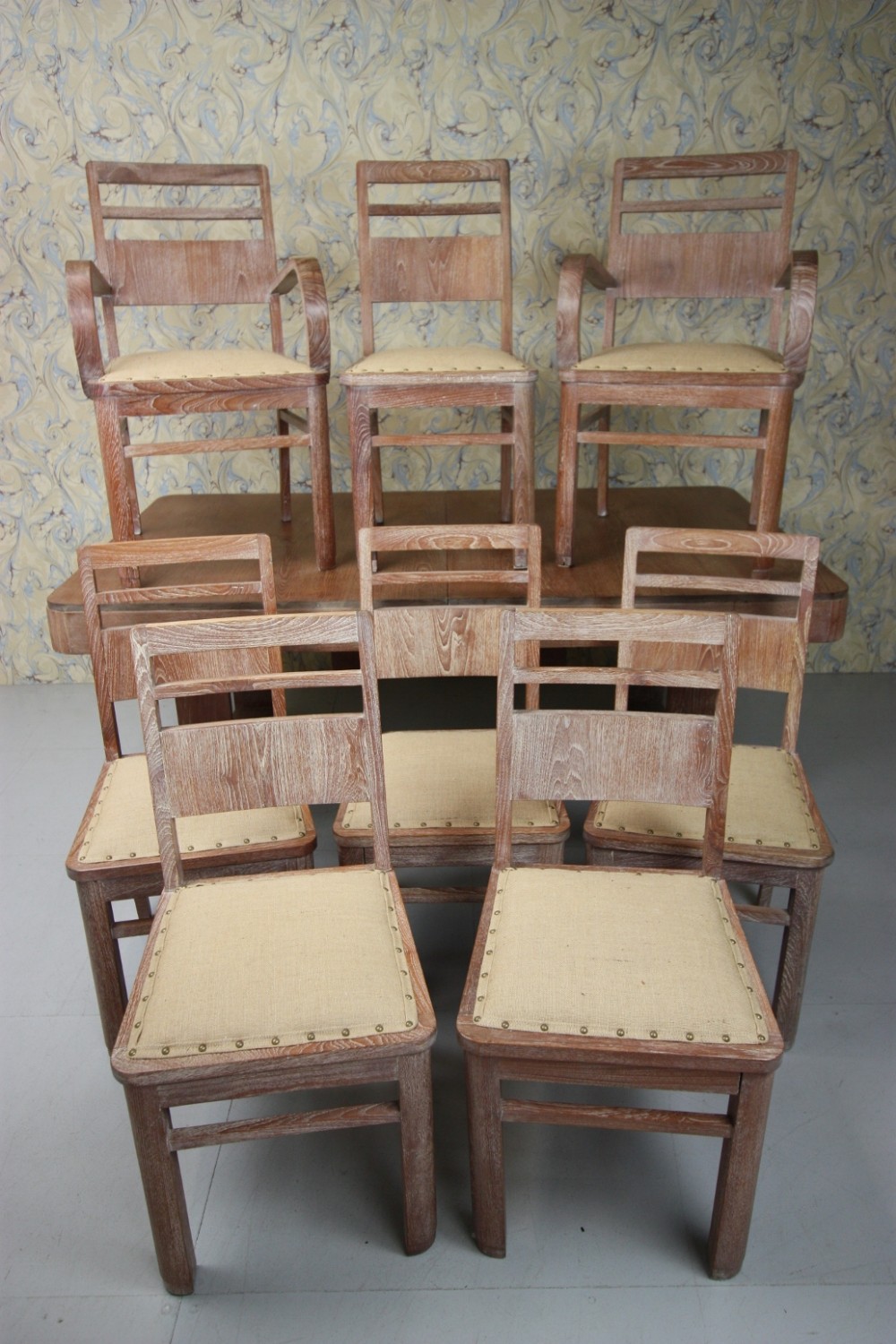 Art Deco Extending Dining Table & Eight Dining Chairs
