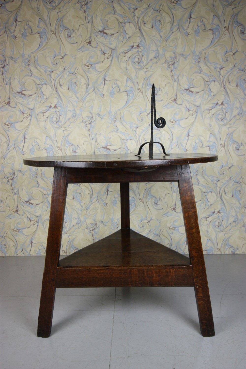 Superb Honest Georgian Welsh Oak Cricket Table.
