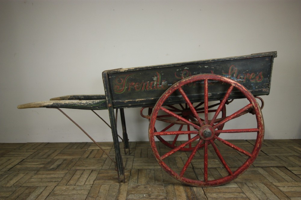19th Century English Antique Hand Cart. All Original.