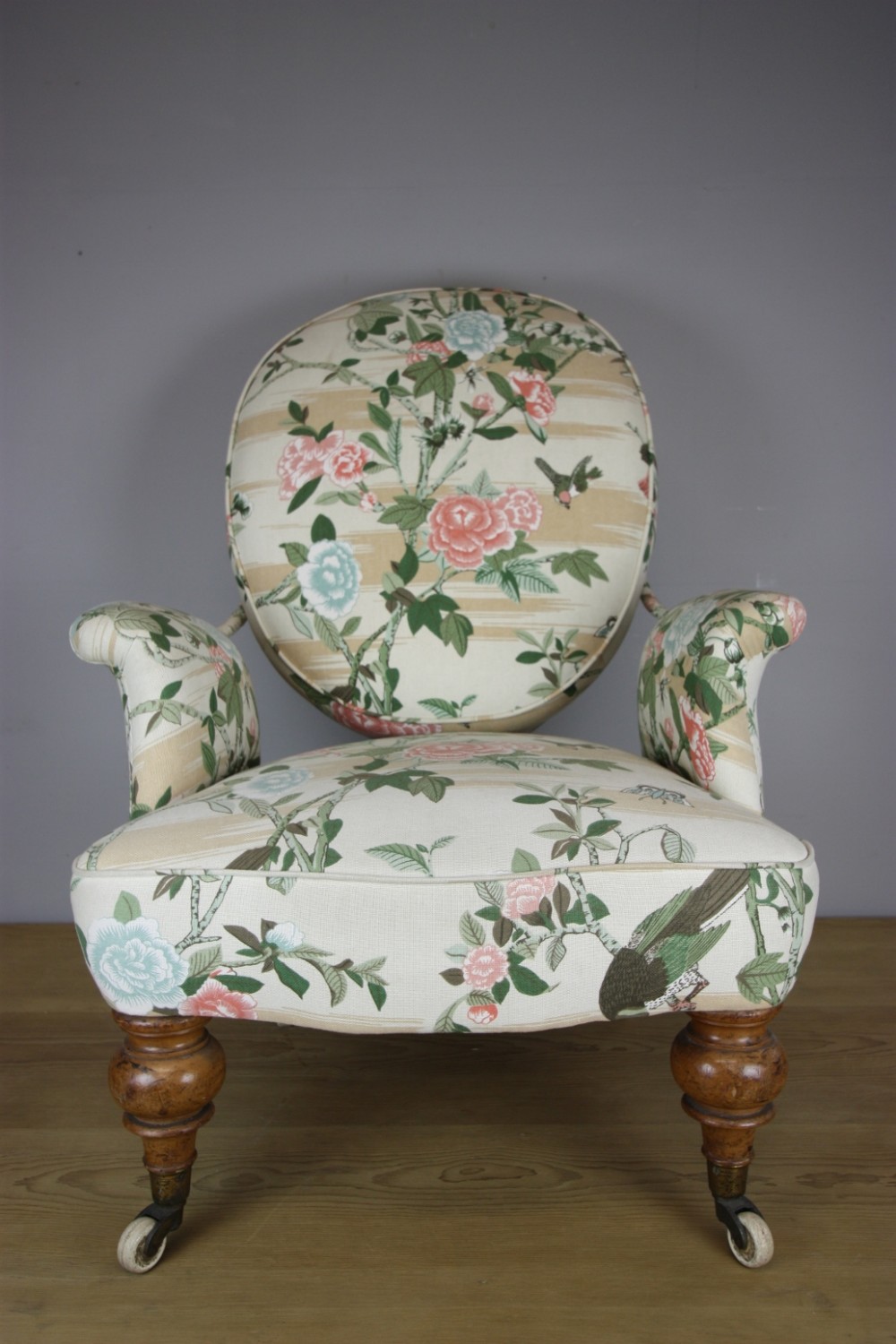 19th Century English Antique Upholstered Armchair.