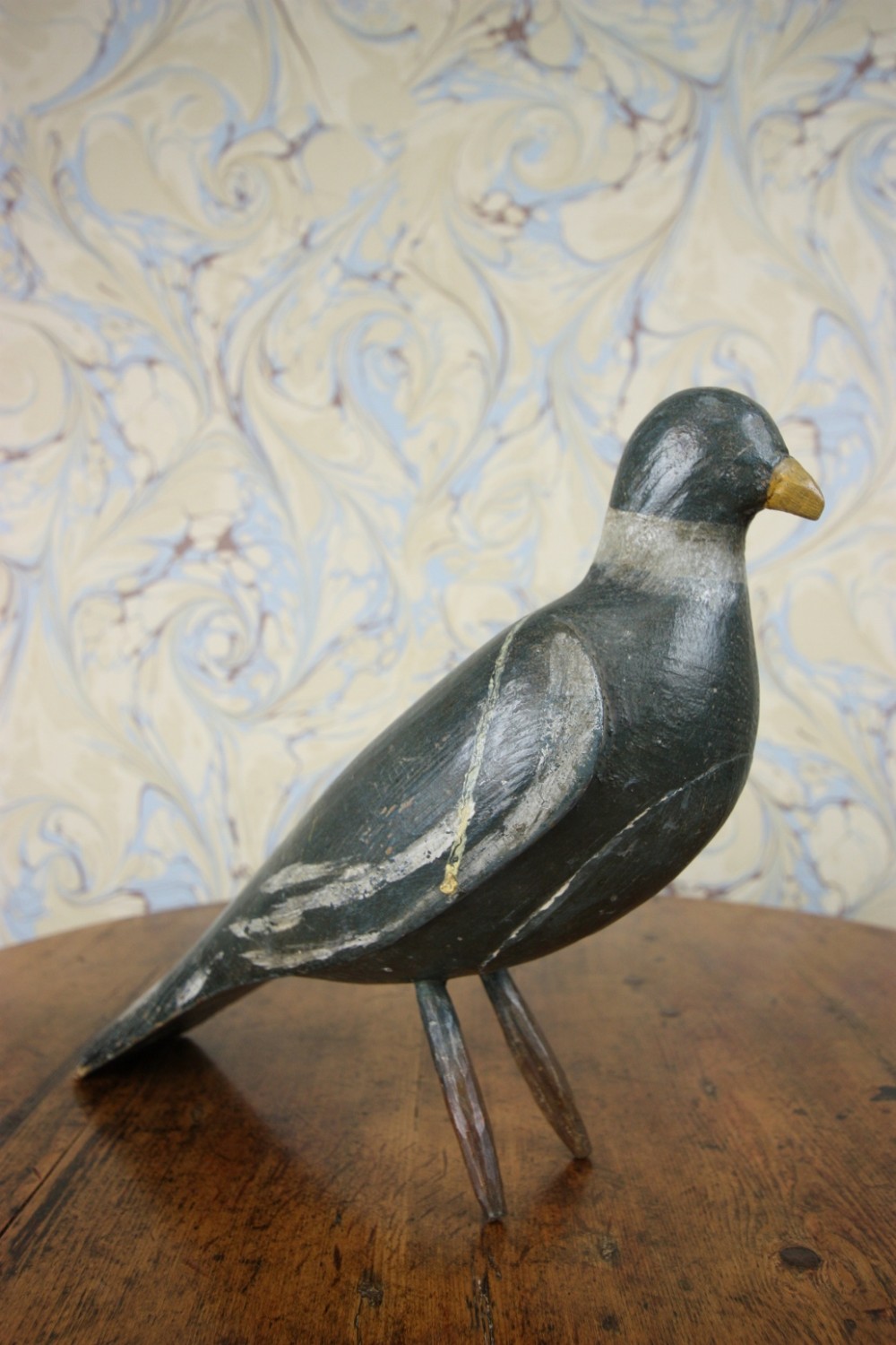 English 19th Century Antique Decoy Pigeon. All Original.