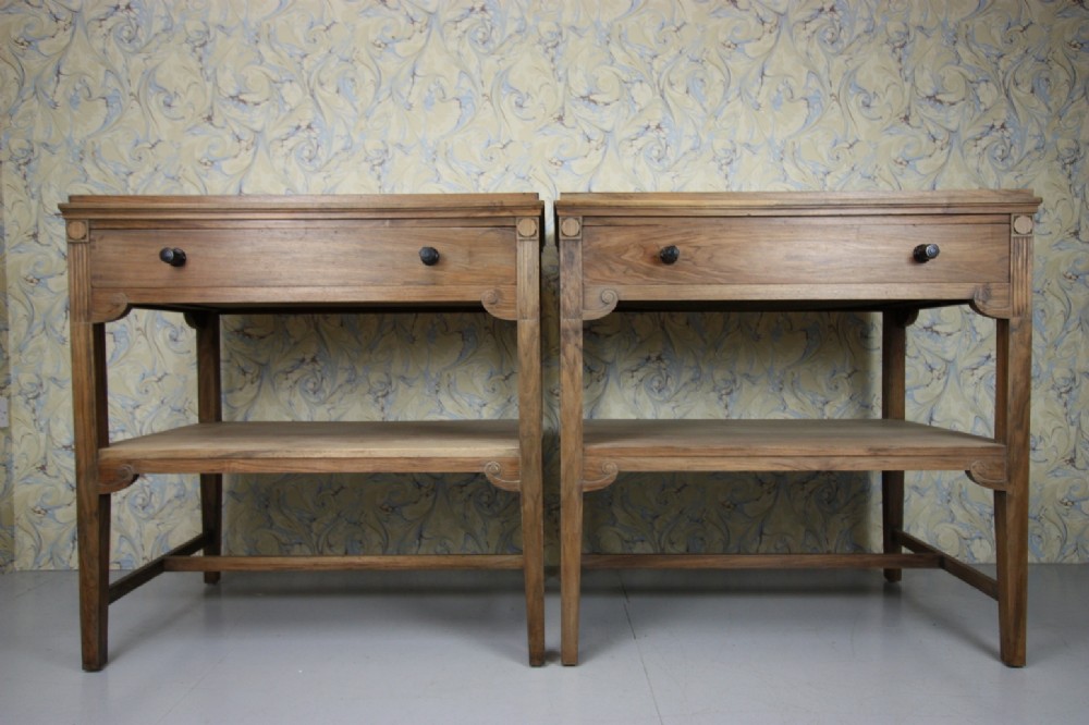 Pair of Walnut Antique Buffet Table by Bath Cabinet Makers.