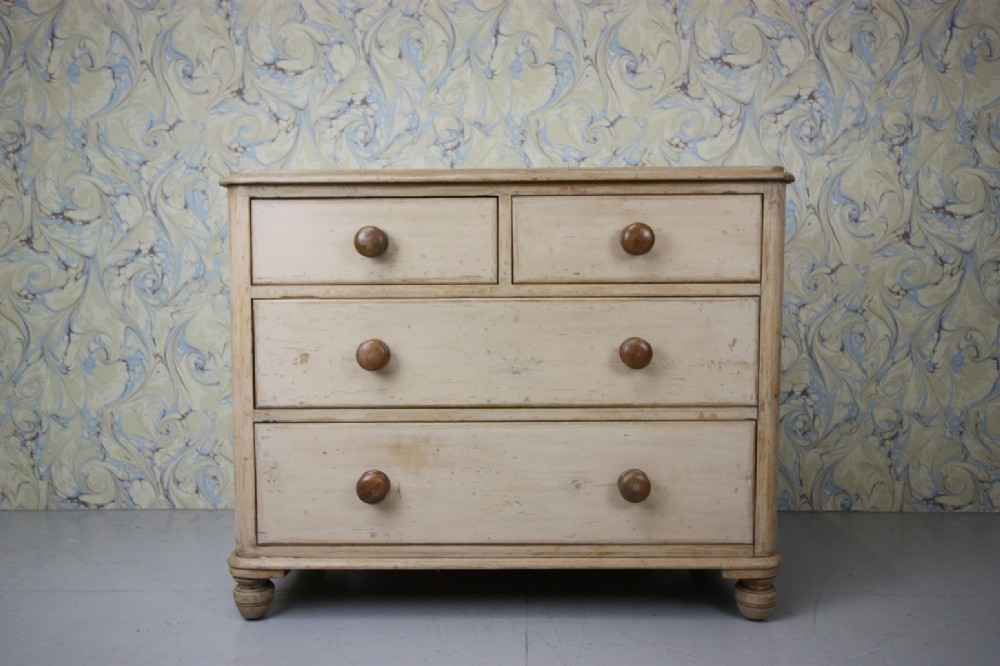 English 19th Century Antique Chest in Original Paint.