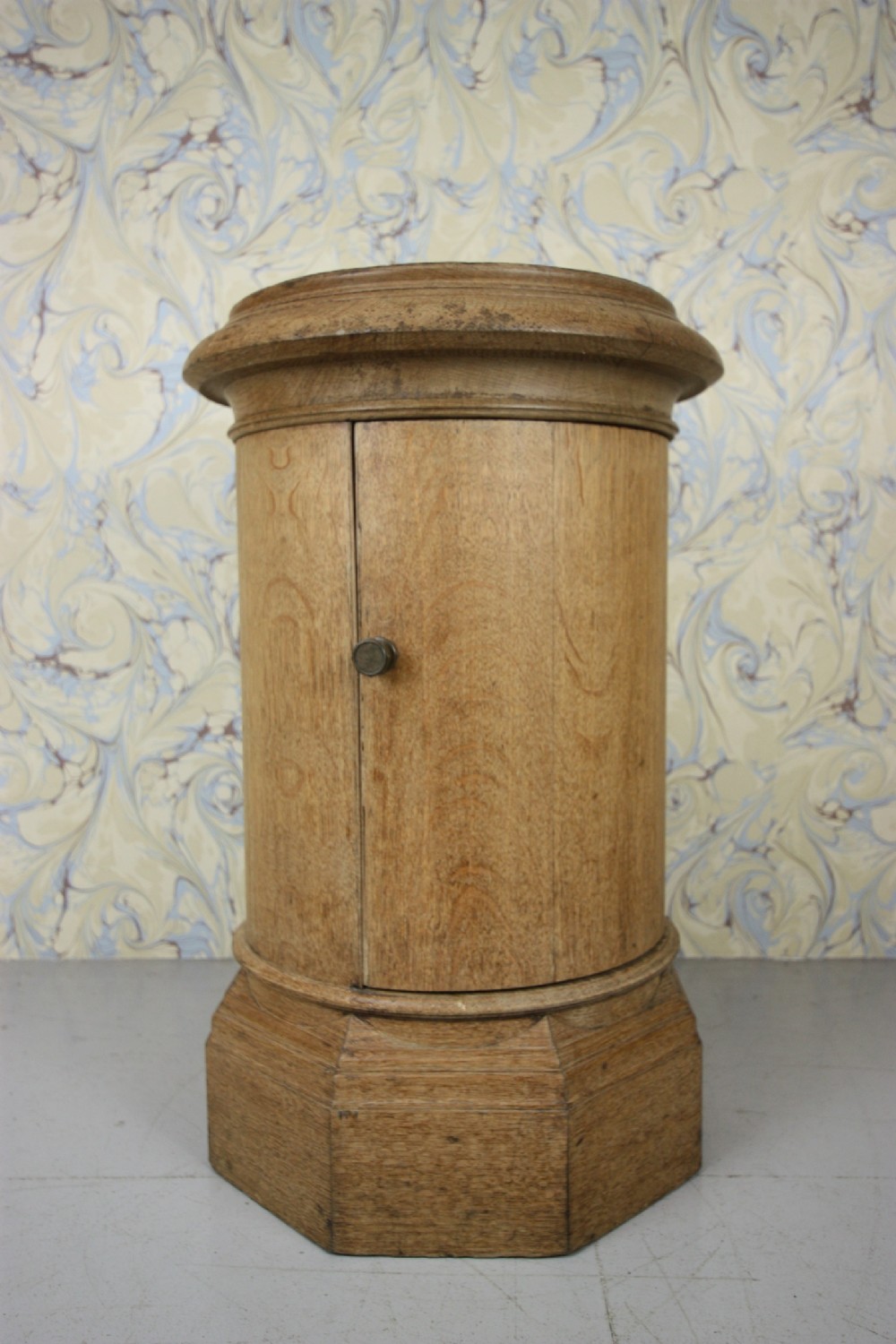 19th Century Antique Oak Cylinder Bedside Cupboard.