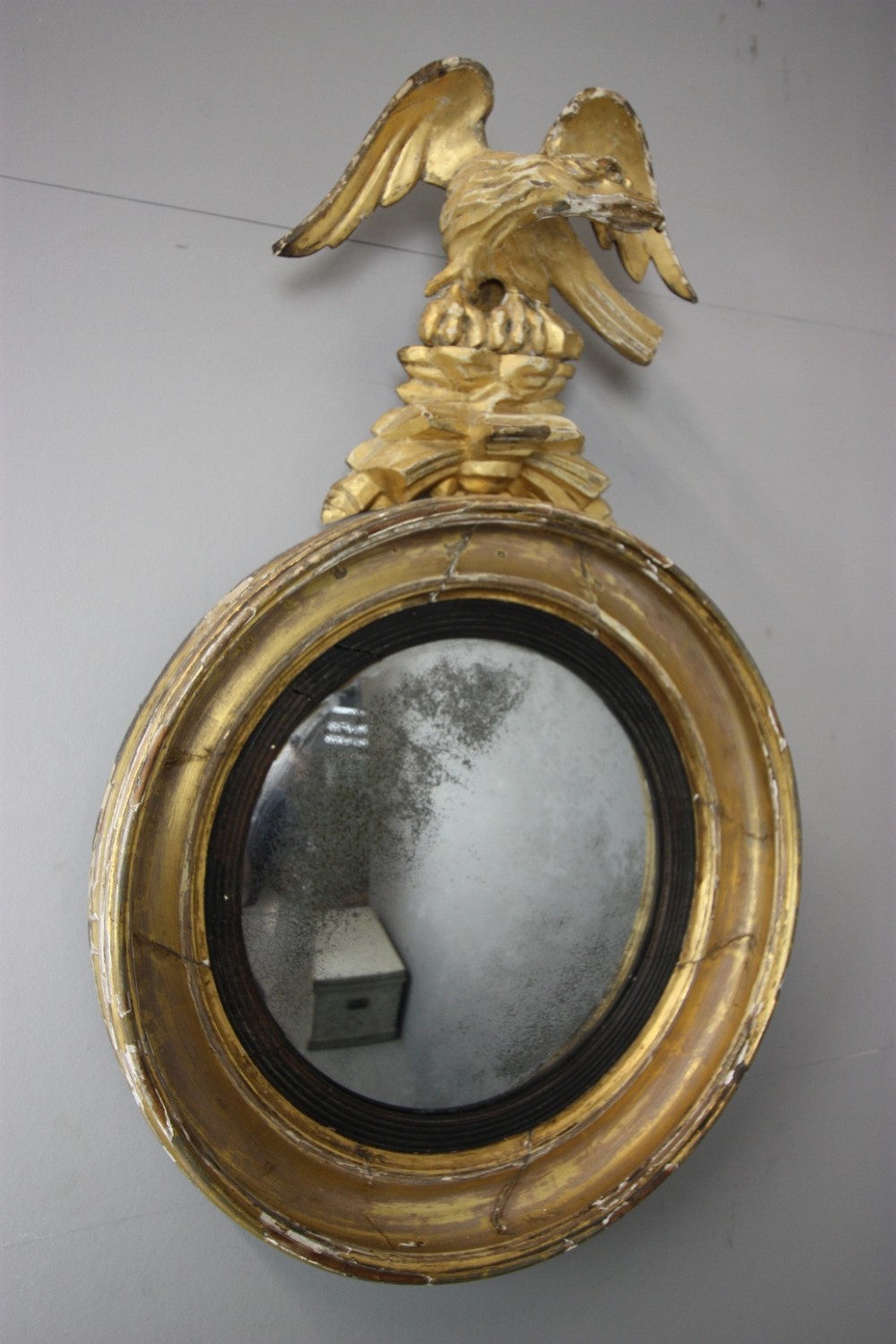 Georgian Antique Gilt Convex with Carved Eagle.