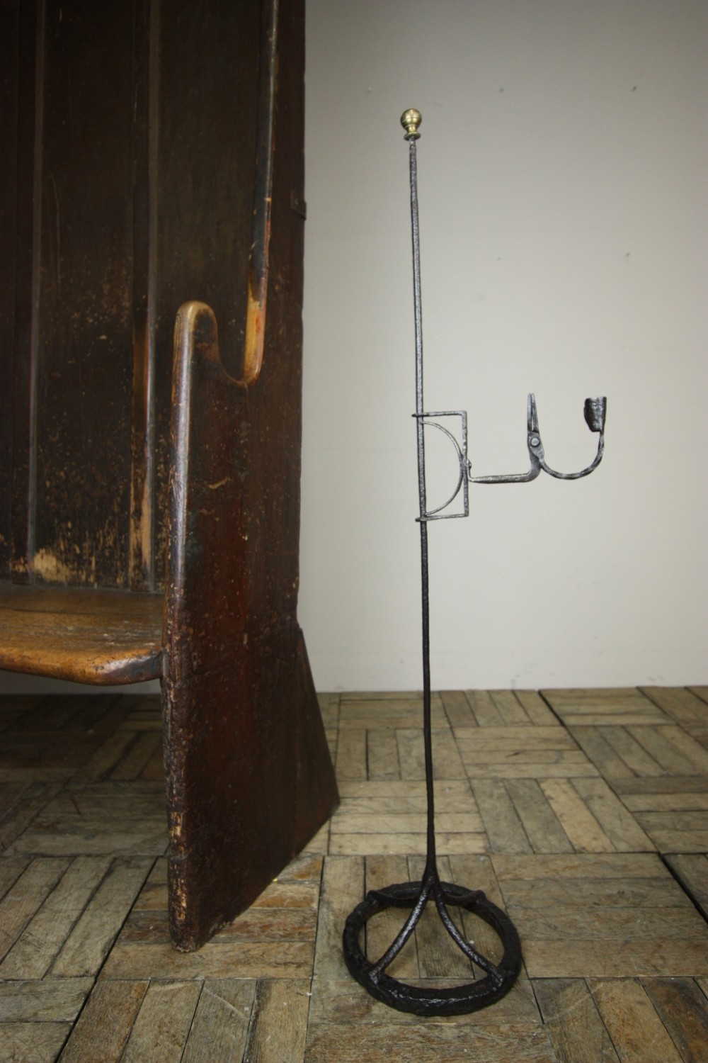 18th Century British Antique Floor Standing Rush Light.