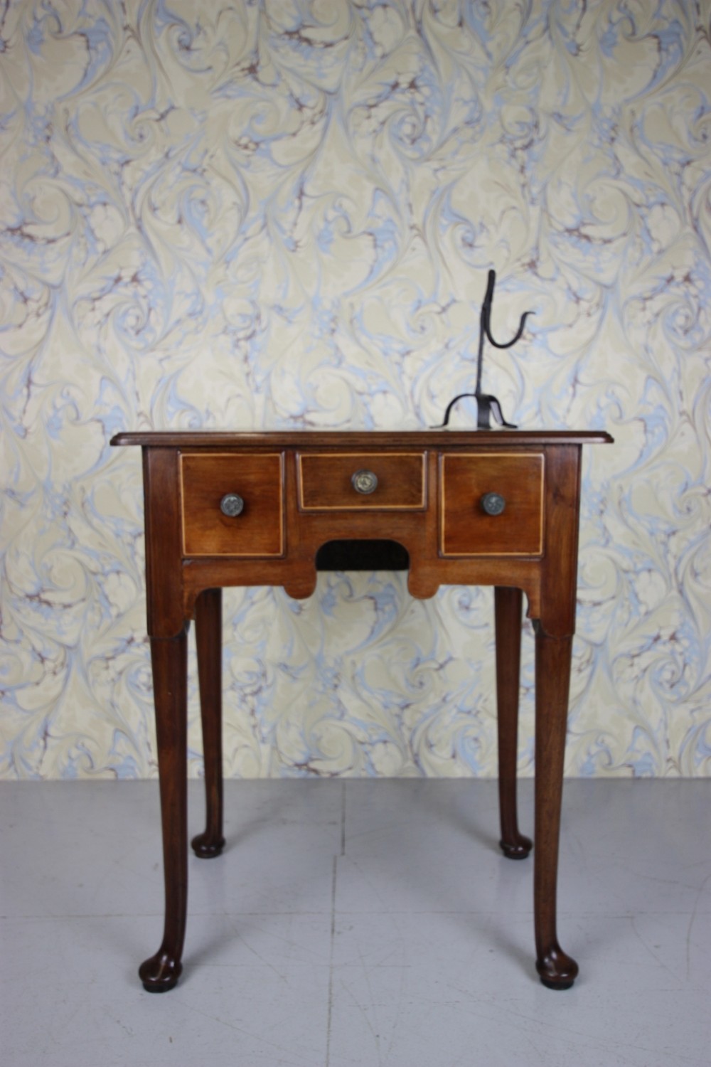 English 18th Century Antique Fruitwood Lowboy Table.