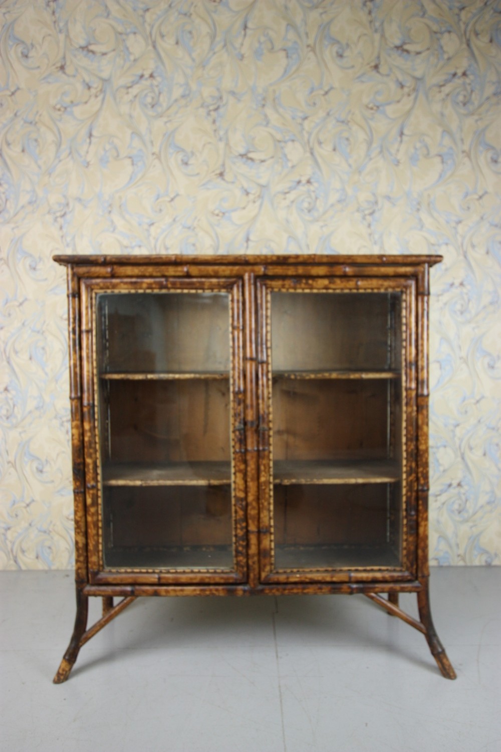 19th Century Antique Bamboo Bookcase.