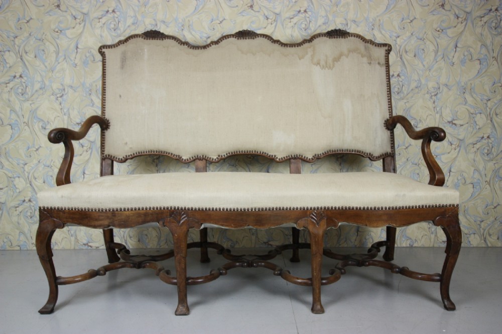 Edwardian French Antique Walnut Sofa.