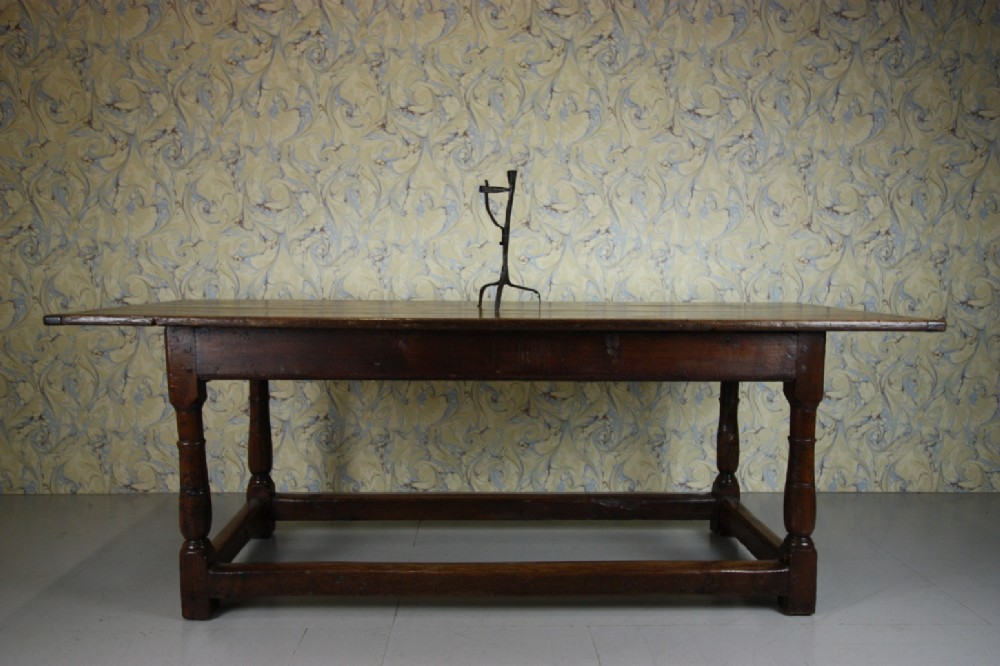 18th Century English Antique Oak Dining Table.