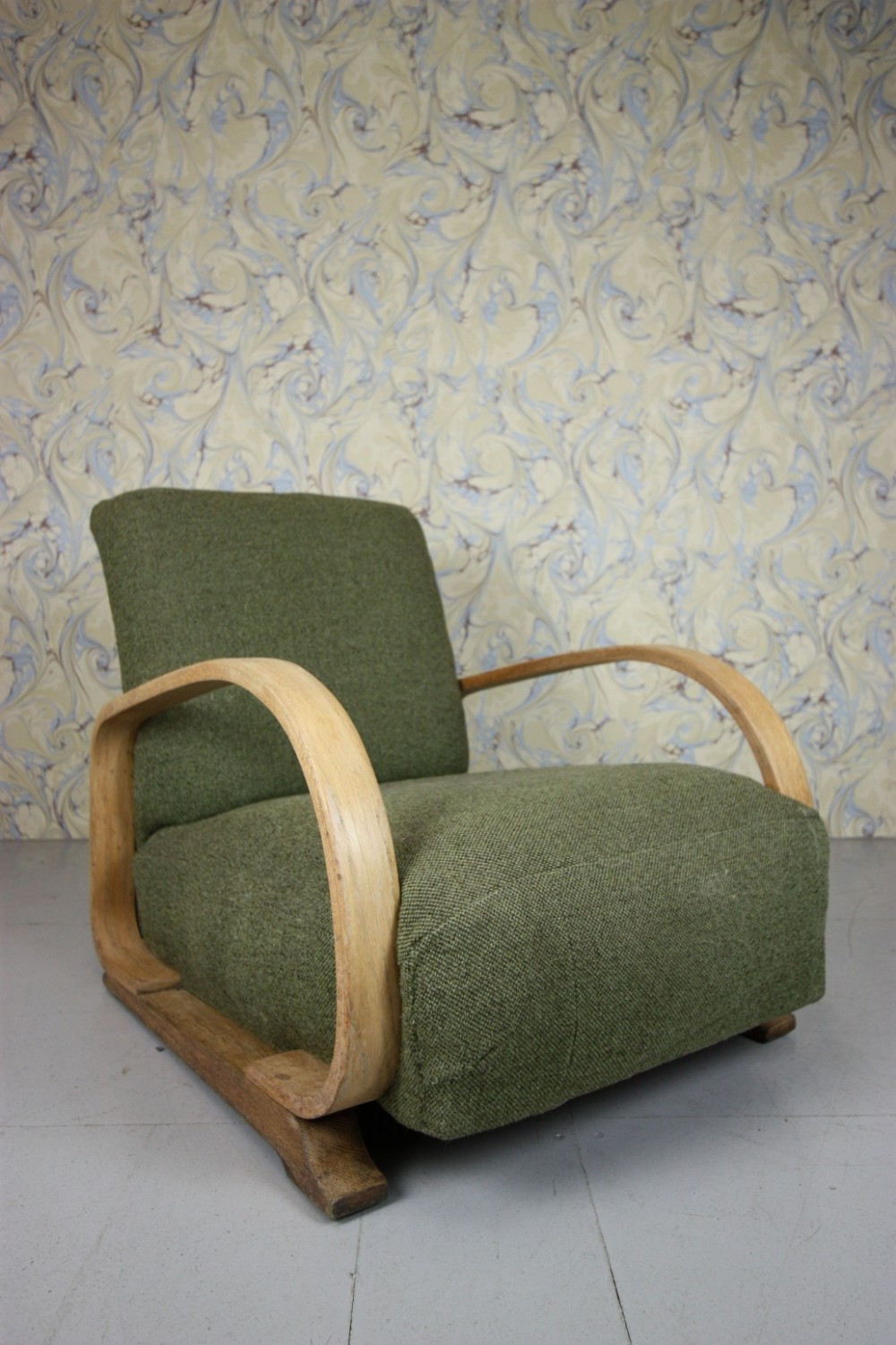 1930's Heals of London Upholstered Armchair.