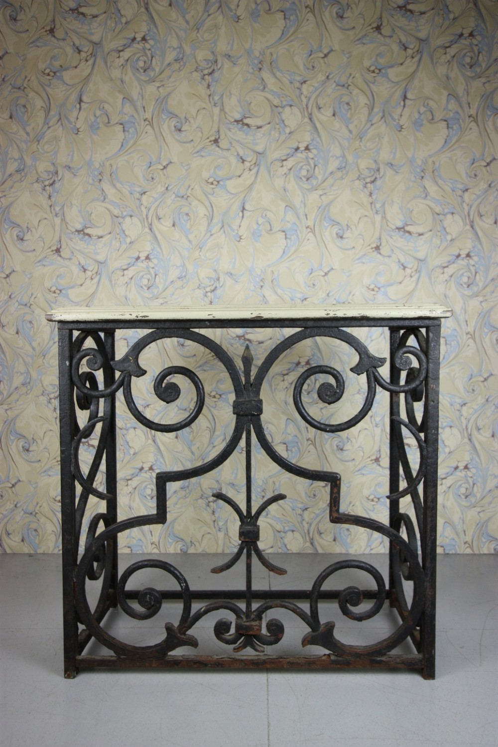 Early 19th Century Antique Wrought Iron Console Table.