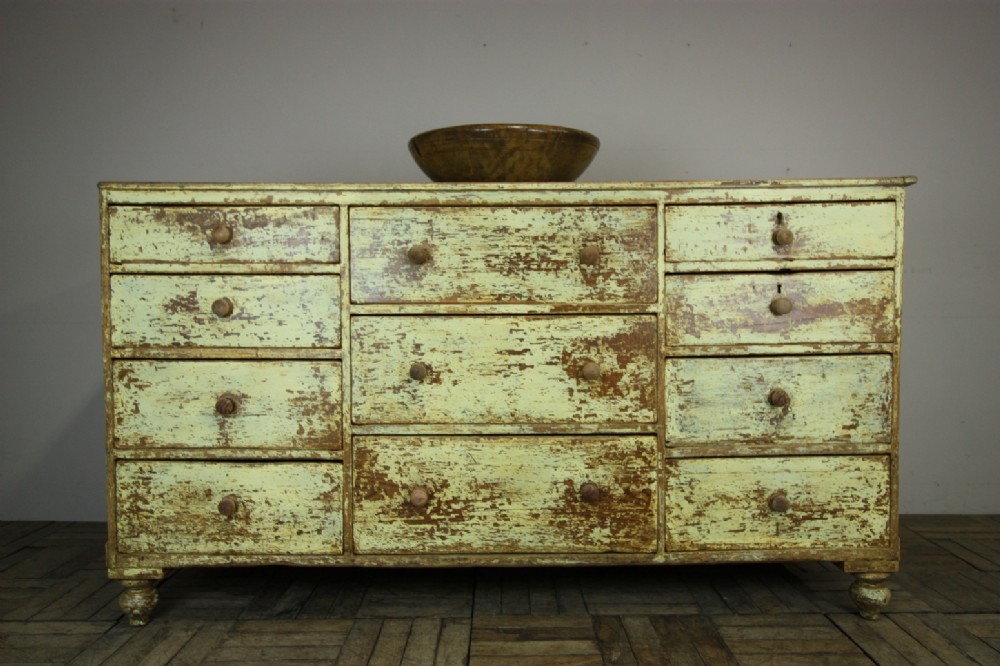 English Antique Haberdasher's Chest in Paint.