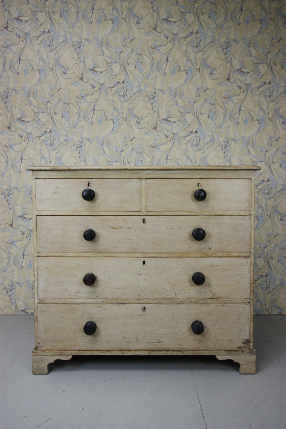 Mid 19th Century Antique Pine Chest in Period Paint.